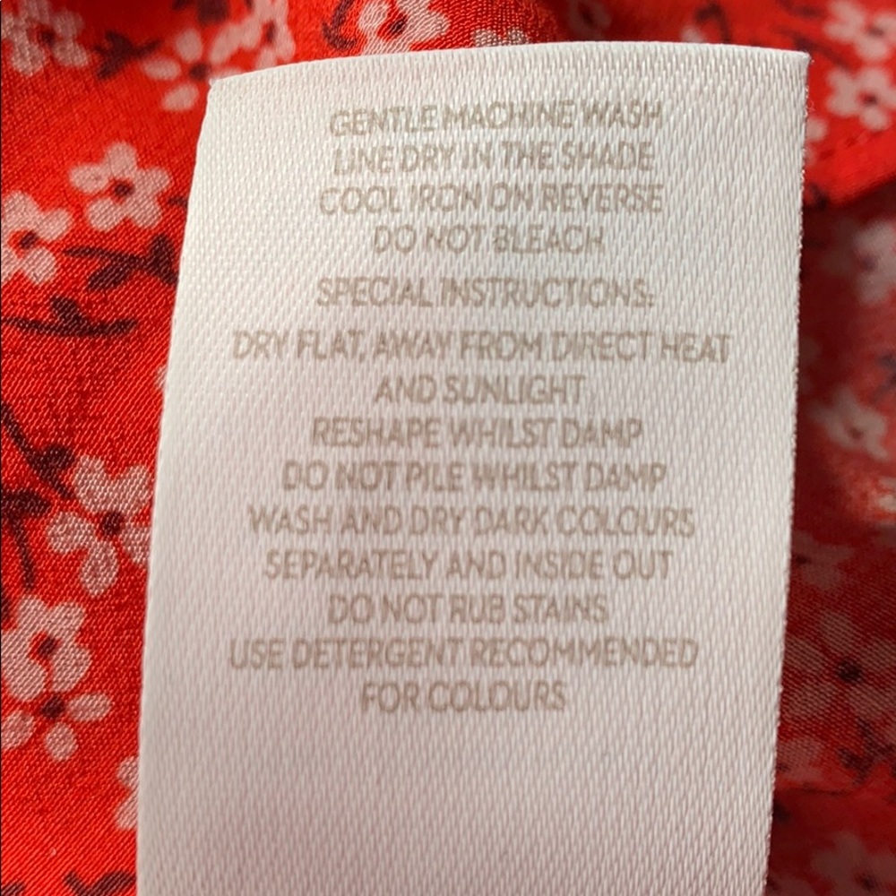 Boden Red Floral Peasant Blouse - Picture 8 of 8